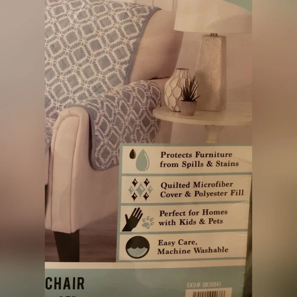 JOSEPHINE COLLECTION Furniture Protector Arm Chair Cover NEW Sage Green/ White